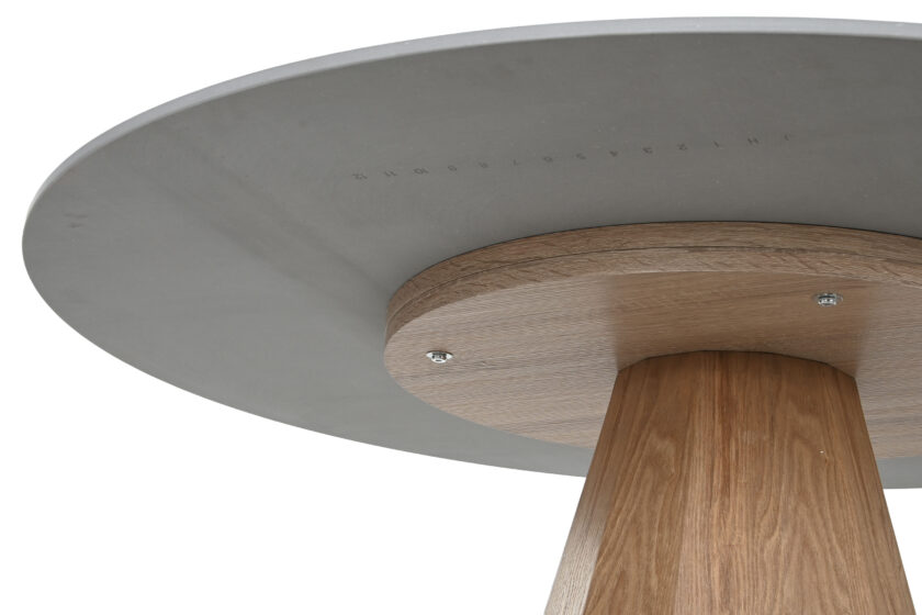 Table de repas ronde 120cm en céramique et bois SAHARA – Image 3