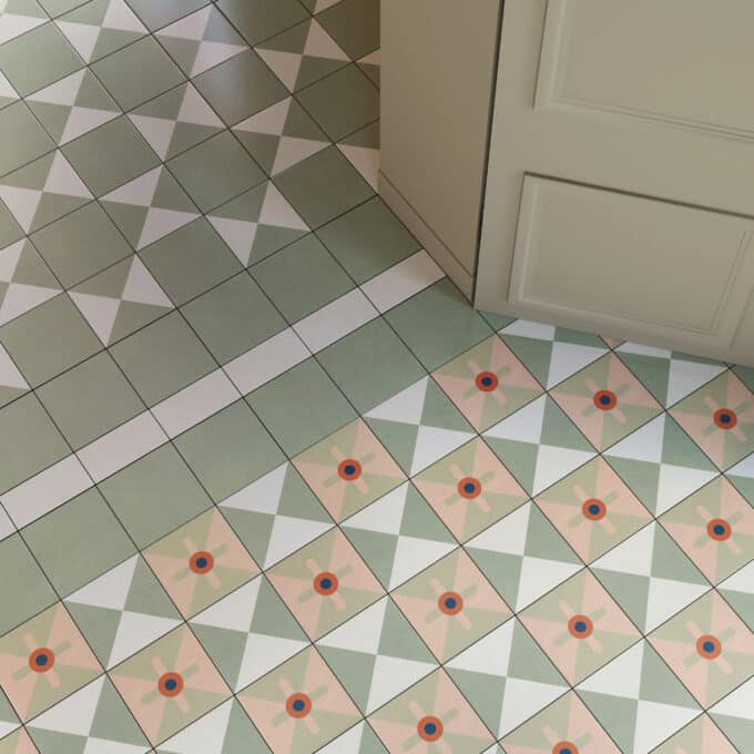 Carrelage décoratif Mattonelle Margherita MARGHE GREEN 20,5x20,5 par Mutina