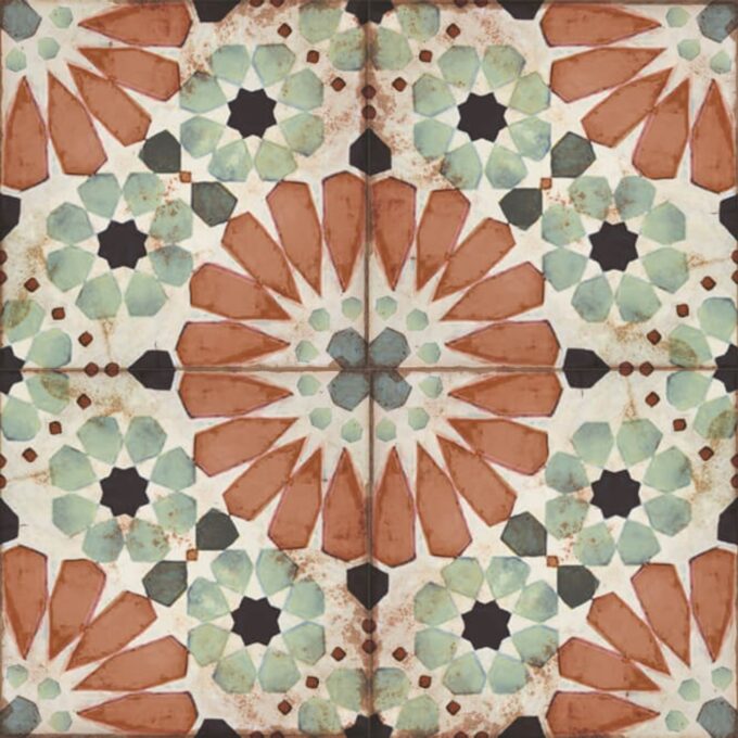 Carrelage aspect carreau de ciment vintage Nanda Tiles Loft Floor SYLVANIA 20x20