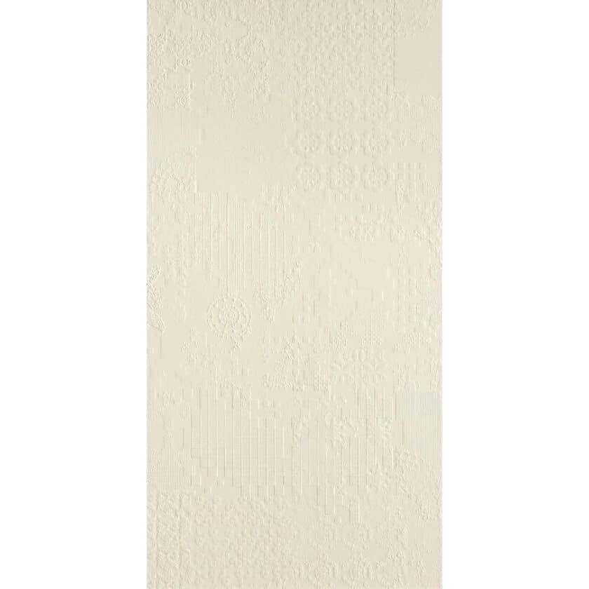 Carrelage décoratif blanc cassé Mutina Déchirer DÉCOR BIANCO 60x120