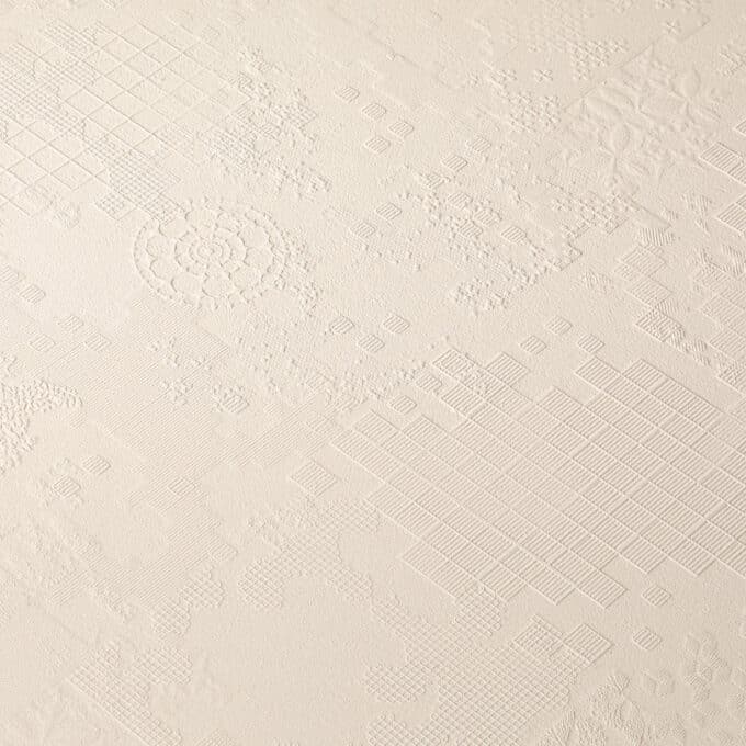 Carrelage décoratif blanc cassé Mutina Déchirer DÉCOR BIANCO 120x120