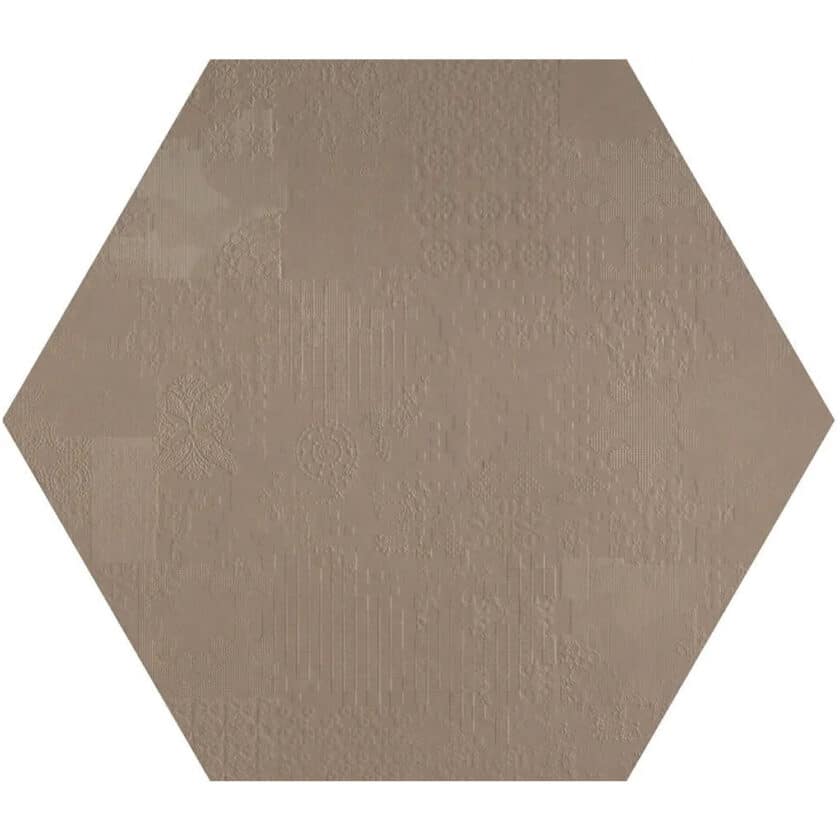 Carrelage sol décoratif hexagonal blanc cassé Mutina Déchirer DÉCOR ÉCRU 60x60