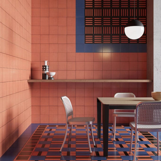 Carrelage décoratif Mattonelle Margherita MARGHE TERRACOTTA 20,5x20,5 par Mutina