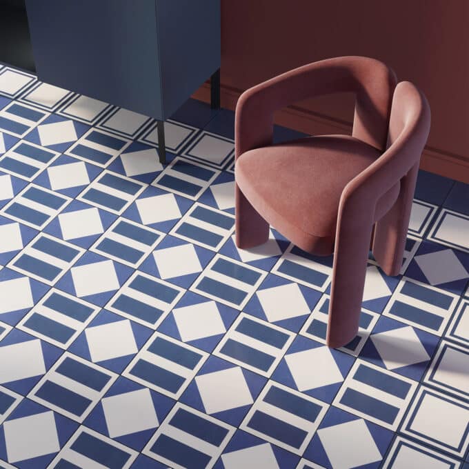 Carrelage décoratif Mattonelle Margherita SQUARE BLUE 20,5x20,5 par Mutina