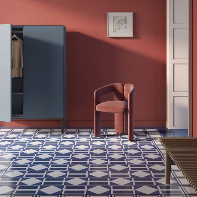 Carrelage décoratif Mattonelle Margherita SQUARE BLUE 20,5x20,5 par Mutina