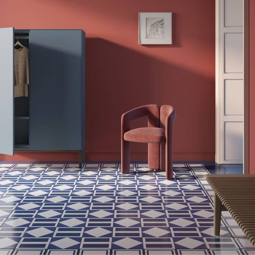 Carrelage décoratif Margherita DOUBLE BLUE 20,5x20,5 par Mutina – Image 2