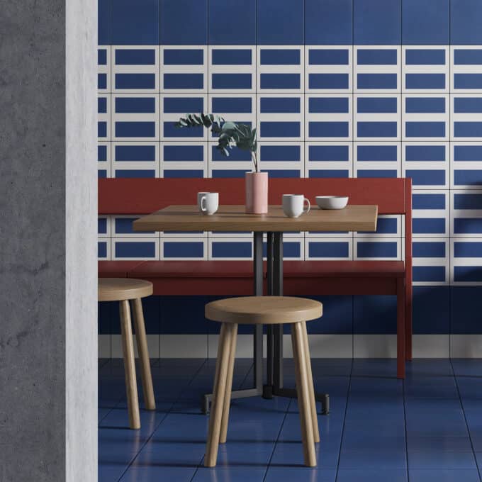 Carrelage décoratif Margherita DOUBLE BLUE 20,5x20,5 par Mutina