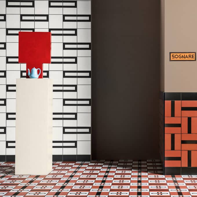 Carrelage décoratif Mattonelle Margherita MARGHE HALF BLACK 10,1x20,5 par Mutina