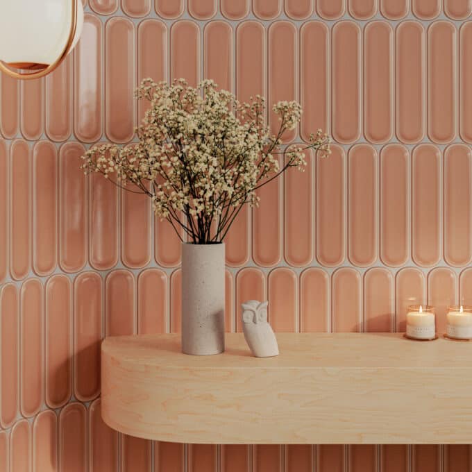 Carrelage mural en faïence Wow Aquarelle TOFFEE O GLOSS 7,5 x 30 ovale