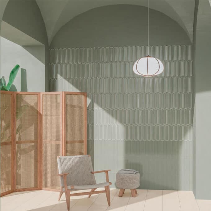 Carrelage mural en faïence Wow Aquarelle MINT GLOSS 7,5 x 30 rectangulaire