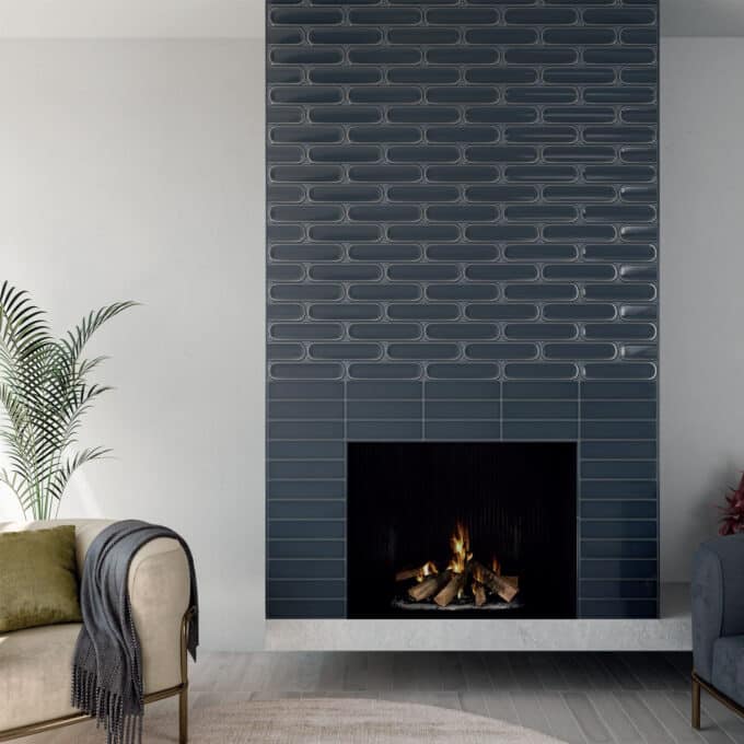 Carrelage mural en faïence Wow Aquarelle TITANIUM BLUE GLOSS 7,5 x 30 rectangulaire