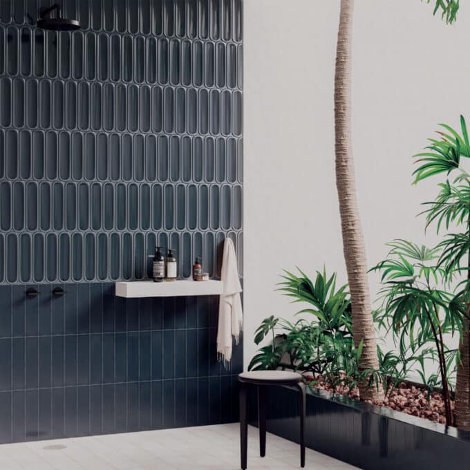 Carrelage mural en faïence Wow Aquarelle TITANIUM BLUE GLOSS 7,5 x 30 rectangulaire