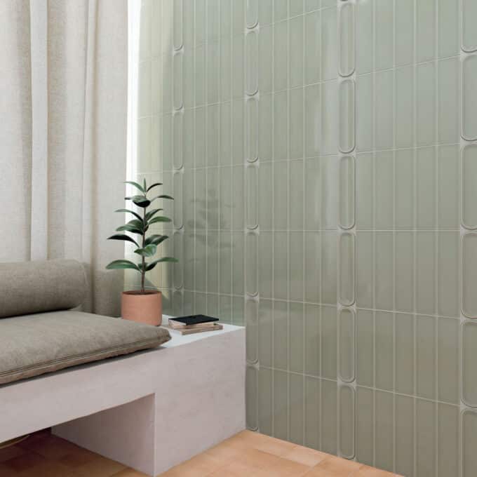 Carrelage mural en faïence Wow Aquarelle MINT GLOSS 7,5 x 30 rectangulaire