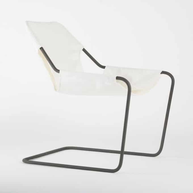 Fauteuil en acier carbone phosphaté et toile en coton PAULISTANO