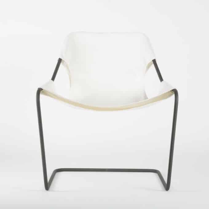 Fauteuil en acier carbone phosphaté et toile en coton PAULISTANO