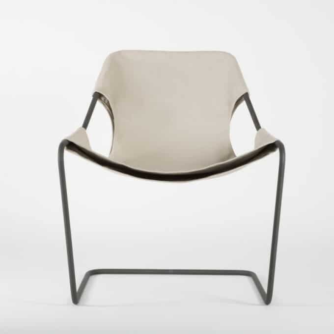 Fauteuil en acier carbone phosphaté et toile en coton PAULISTANO