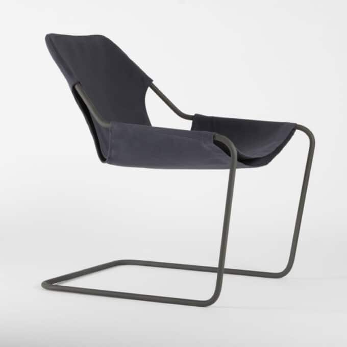 Fauteuil en acier carbone phosphaté et toile en coton PAULISTANO