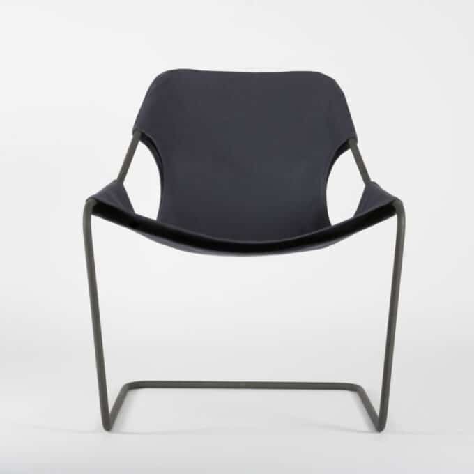 Fauteuil en acier carbone phosphaté et toile en coton PAULISTANO