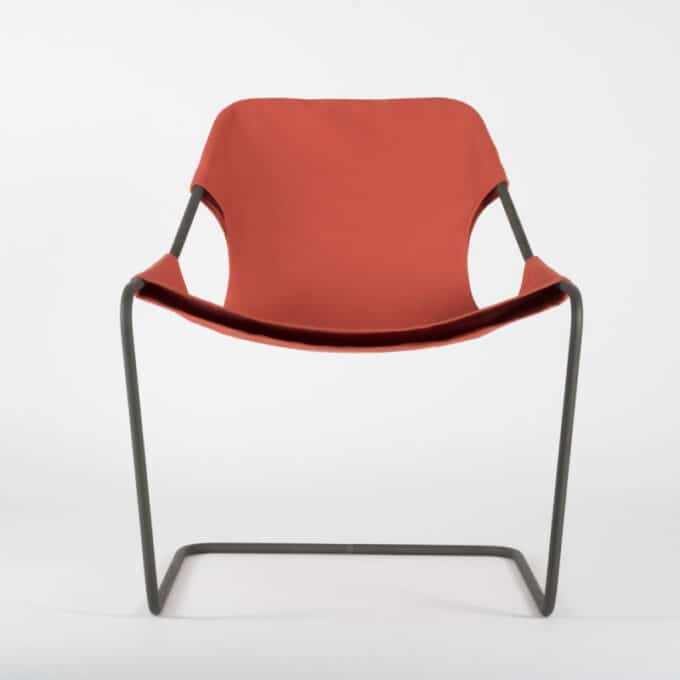 Fauteuil en acier carbone phosphaté et toile en coton PAULISTANO