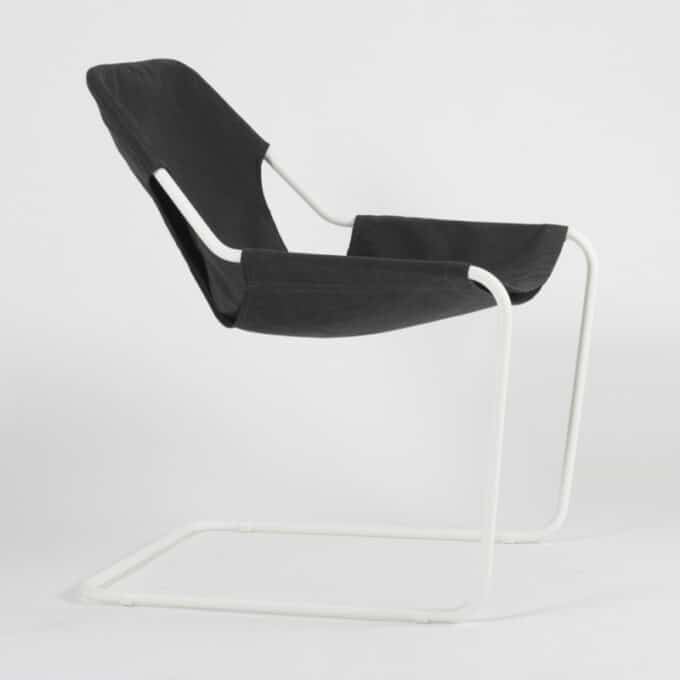 Fauteuil en acier époxy blanc et toile en Sunbrella PAULISTANO