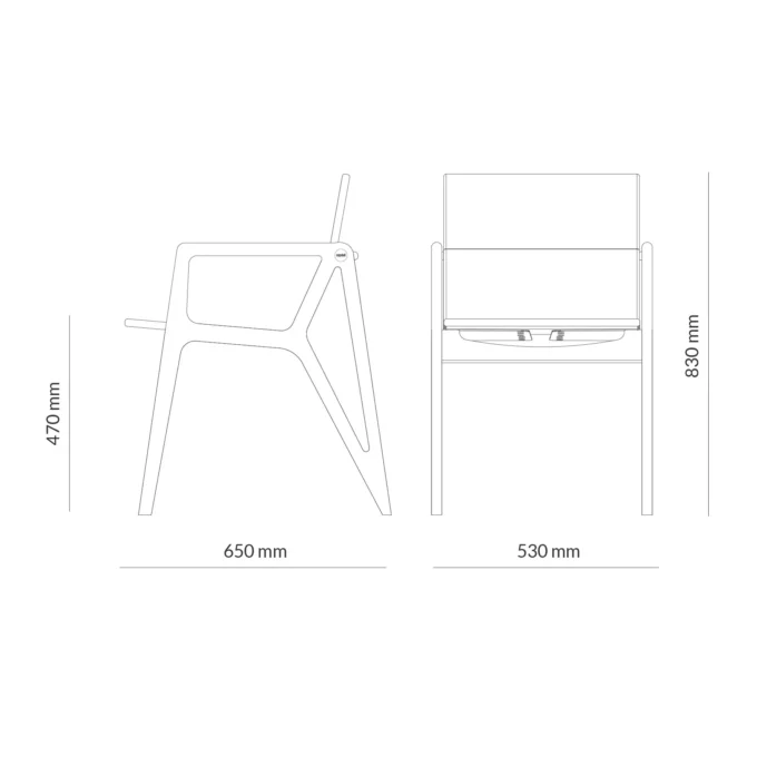 Chaise en bois de chêne et cuir Capdell ATRIA 2322