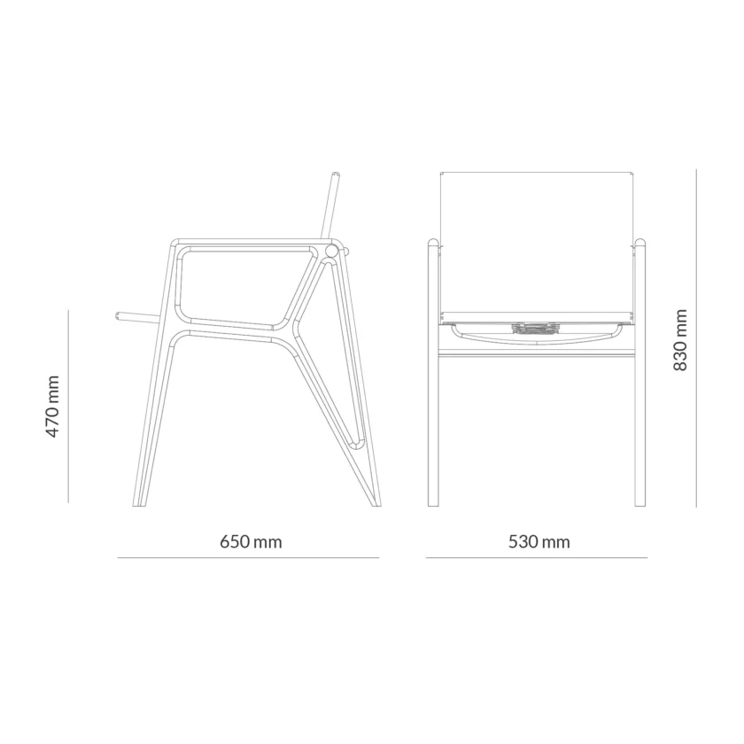 Chaise avec accoudoirs en bois de chêne et cuir Capdell ATRIA 2323 – Image 3