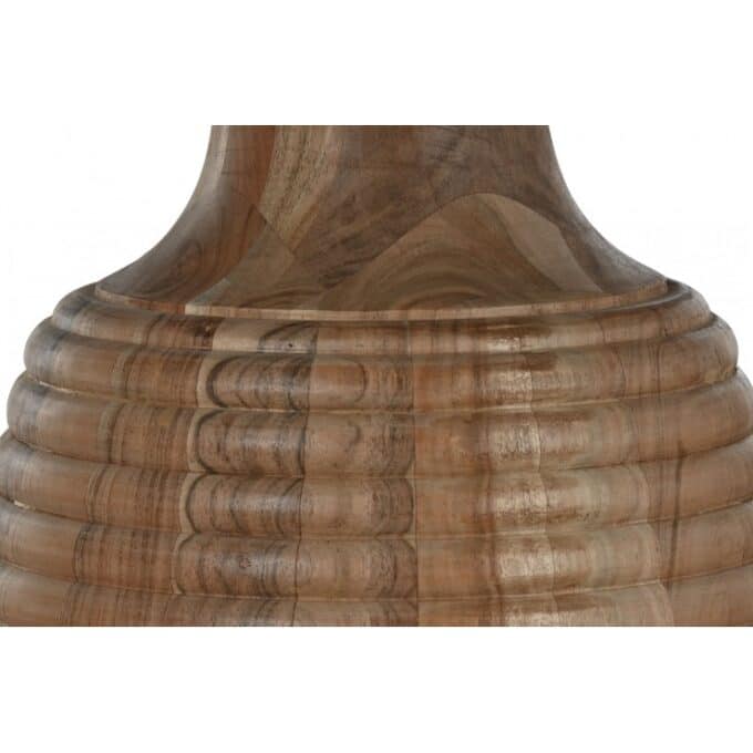 Table de repas ronde en acacia et marbre noir PORTOFINO diamètre 115