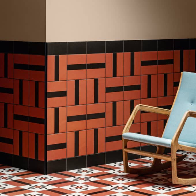 Carrelage décoratif Mattonelle Margherita MARGHE HALF BLACK 10,1x20,5 par Mutina