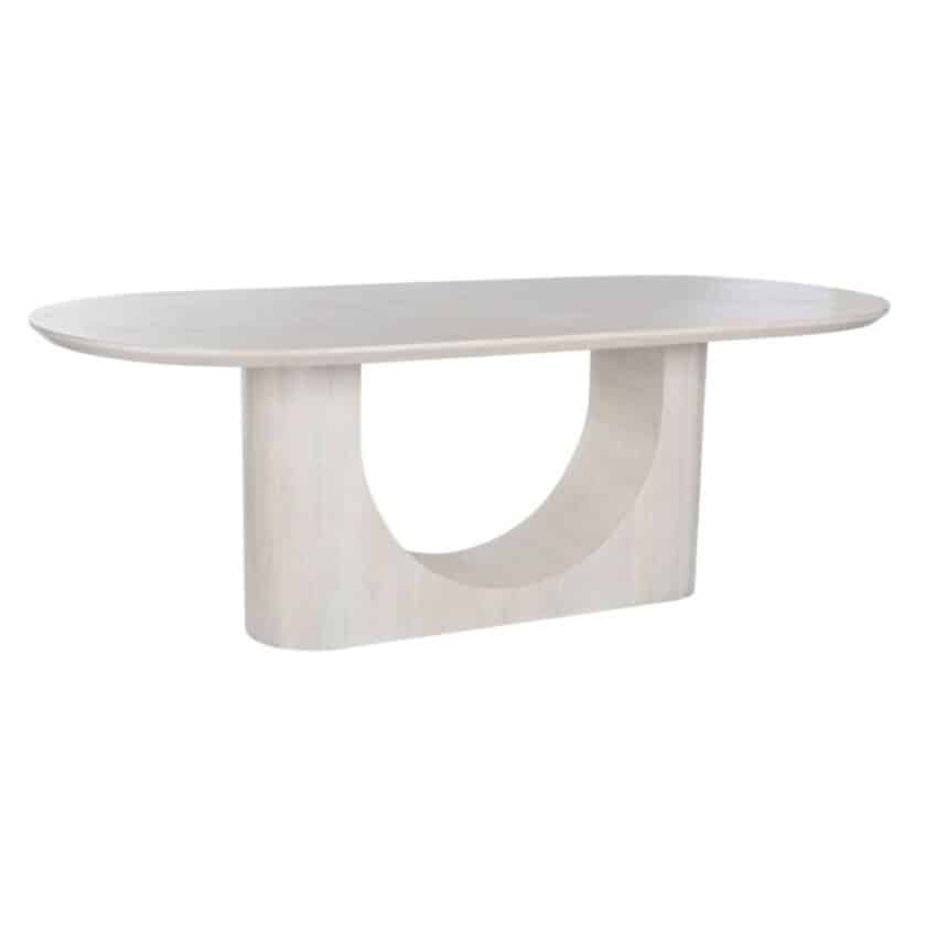 Table de repas ovale en manguier blanc MONTSOURIS 220 x 100 – Image 2