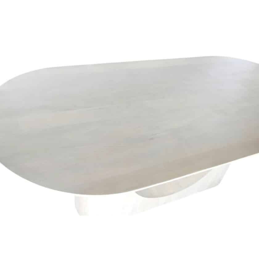 Table de repas ovale en manguier blanc MONTSOURIS 220 x 100 – Image 3