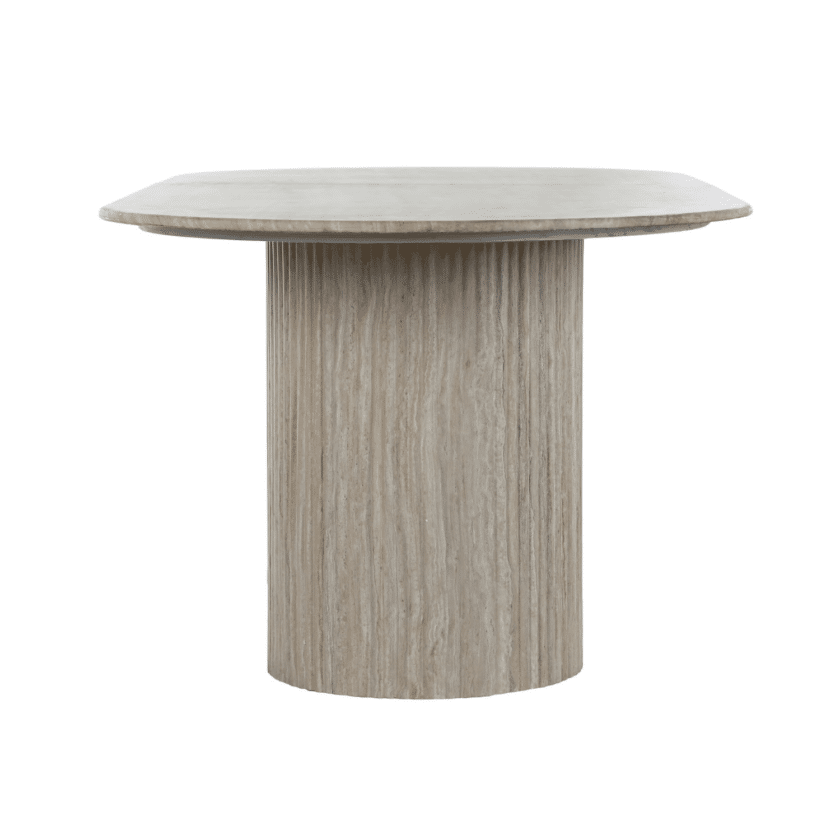 Table de repas ovale 220x100 effet travertin SOFIA – Image 3