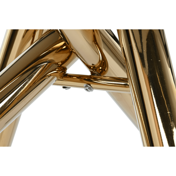 Table de repas ovale 180x90 métal doré et céramique marbre blanc MIAMI