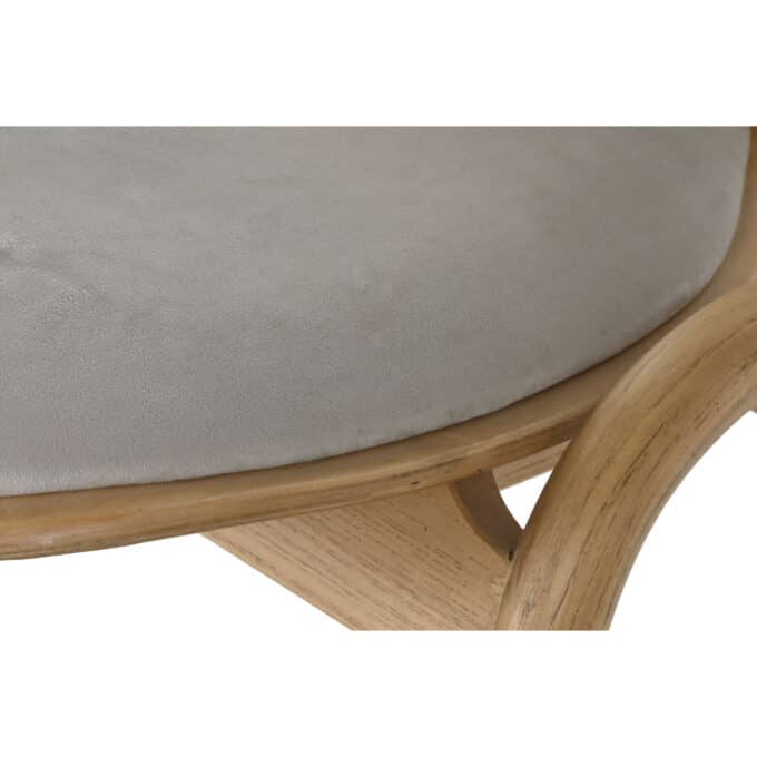 Chaise en orme et similicuir gris TELLARO