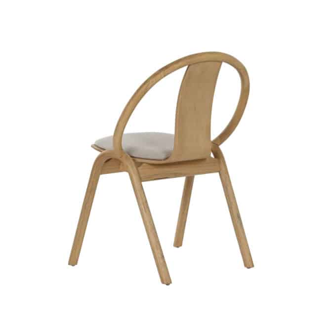 Chaise en orme et similicuir gris TELLARO