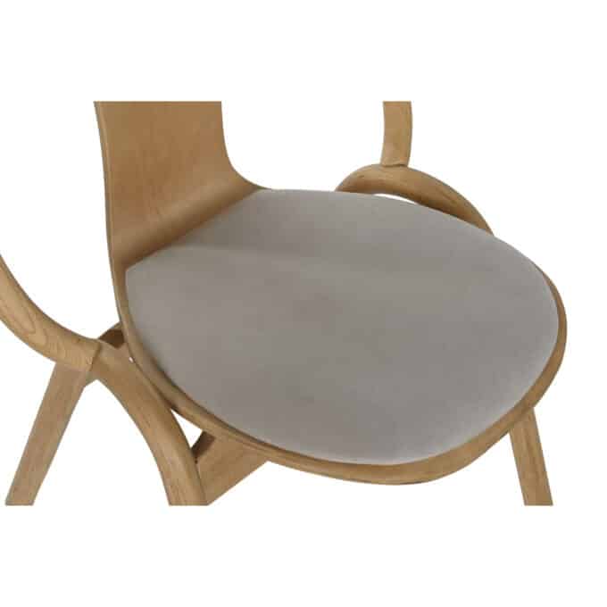 Chaise en orme et similicuir gris TELLARO