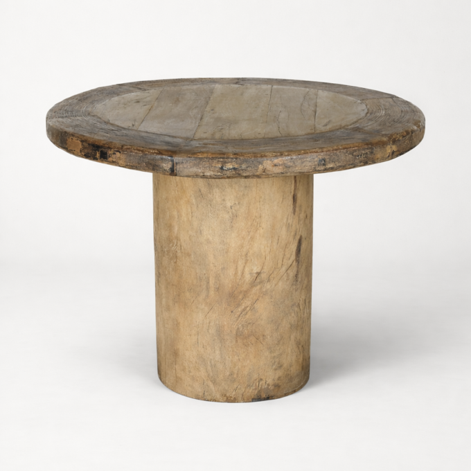 Table de repas en teck recyclé FORMENTERA ronde 110 cm