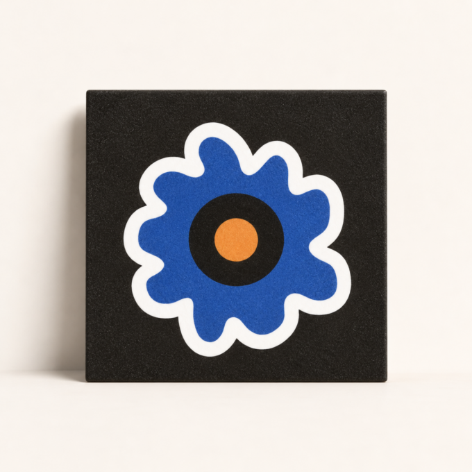 Carrelage décoratif Margherita FLOWER BLACK 20,5x20,5 par Mutina