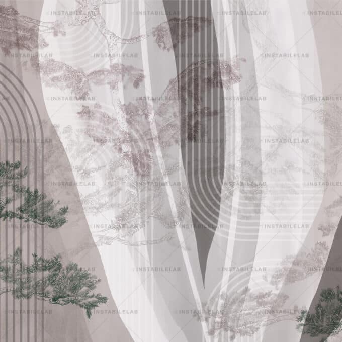 Papier peint panoramique sur mesure nature et géométrie TORVI par Instabile Lab