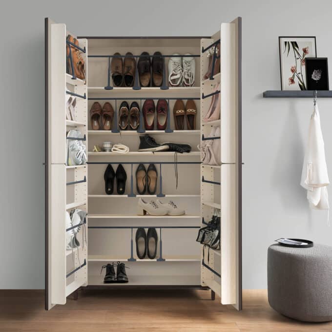 Meuble armoire à chaussures à 2 portes miroir LINEAR par Birex