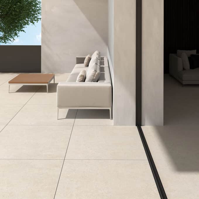 Carrelage aspect pierre Living Ceramics BERA WHITE Antidérapant R11 120x120