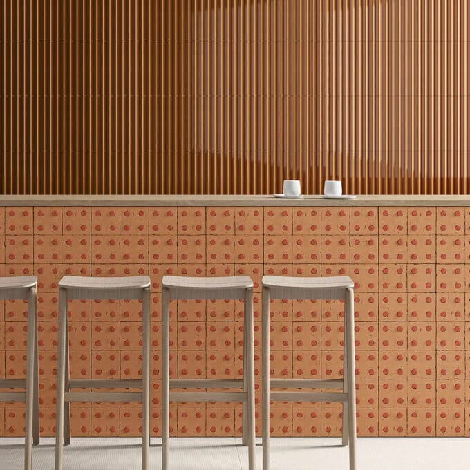 Carrelage mural Mutina Rombini TRIANGLE EXTRA SMALL GLOSSY BRUN 18,6 × 31,5 cm par Ronan et Erwan Bouroullec