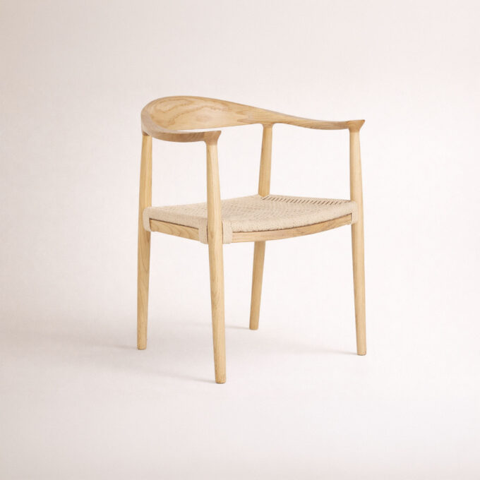 Lot de 2 chaises en orme massif et fibre tressée SOLLER