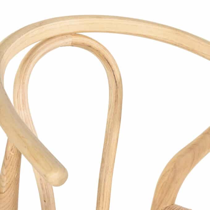 Chaise en orme massif naturel et fibre tressée KYOTO