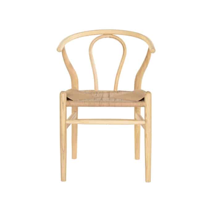 Chaise en orme massif naturel et fibre tressée KYOTO