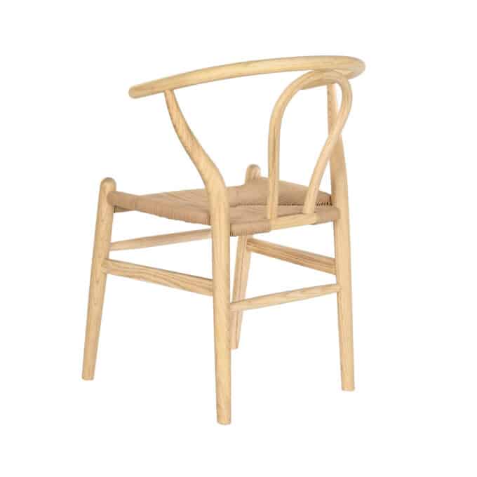 Chaise en orme massif naturel et fibre tressée KYOTO