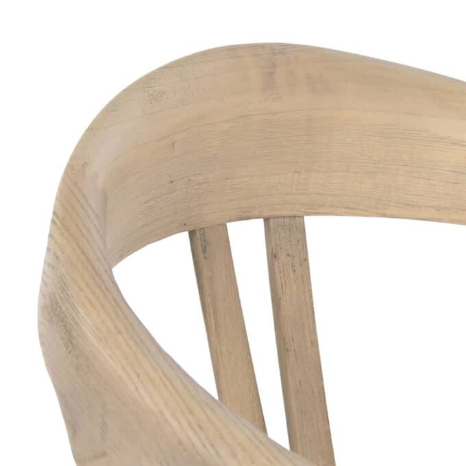 Chaise en orme massif blanchi et fibre tressée OSAKA