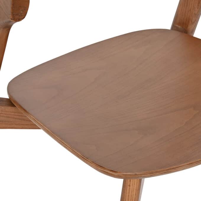 Chaise en orme massif teinté marron MENORCA