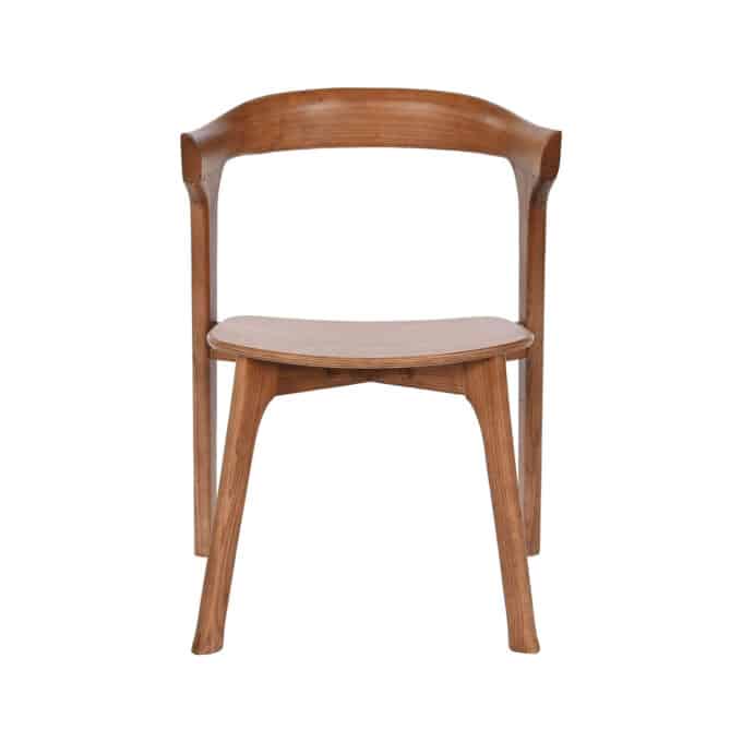 Chaise en orme massif teinté marron MENORCA