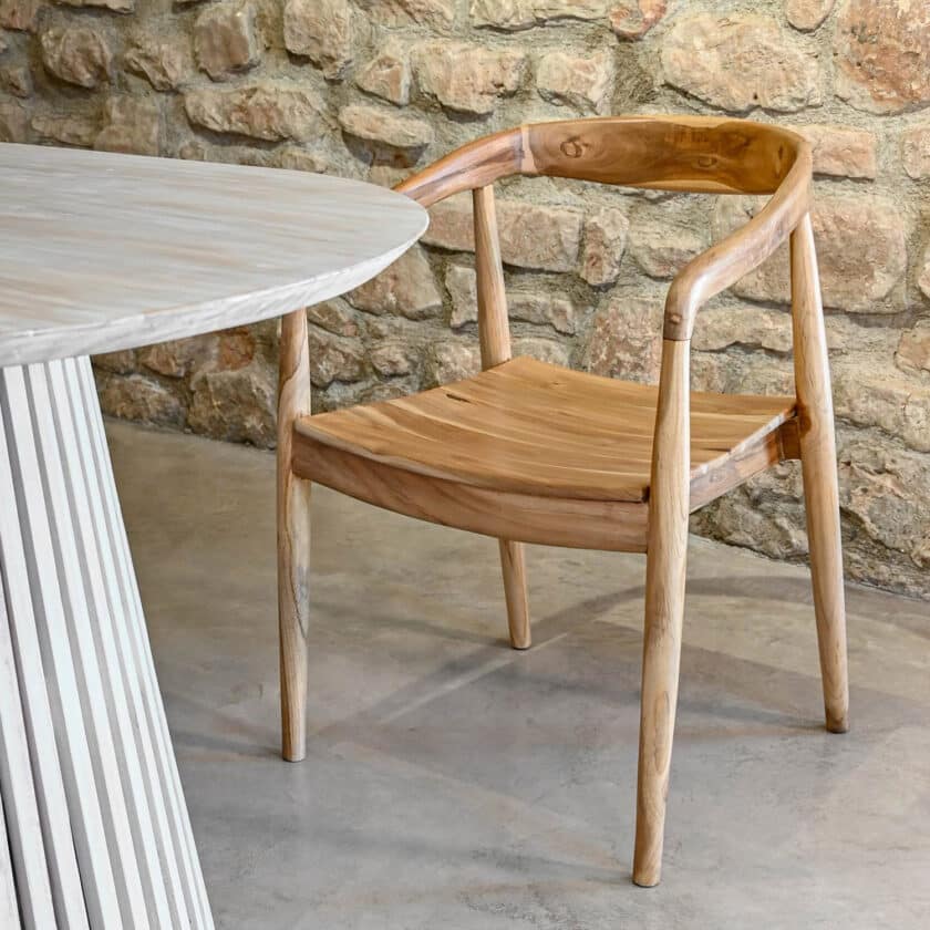 Chaise artisanale en teck massif PAROS – Image 2