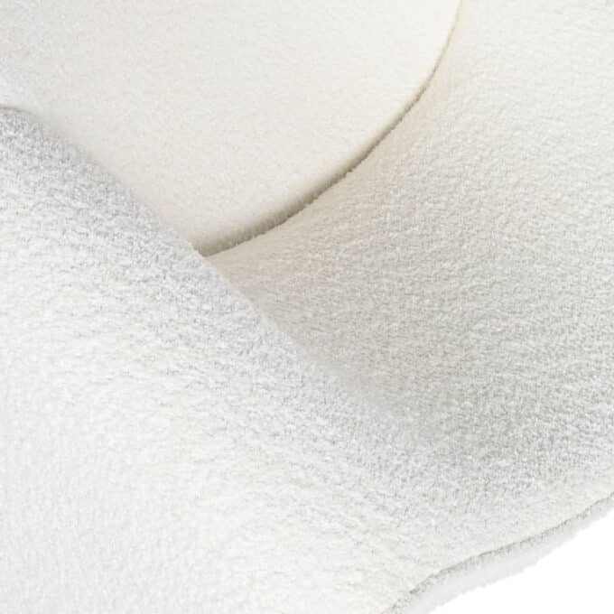 Fauteuil contemporain en bouclette blanche et métal BRICKELL